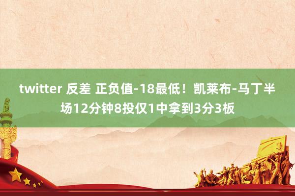 twitter 反差 正负值-18最低！凯莱布-马丁半场12分钟8投仅1中拿到3分3板